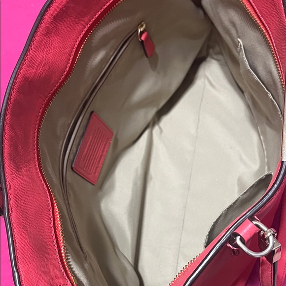 Coach Coral Leather Tote with Double Handles - Picture 6 of 7